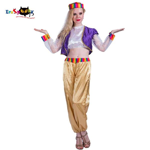 Косплей Eraspooky, арабский Аладин, принцесса, женский сексуальный костюм для танца живота, комплект для Хэллоуина, нарядное платье, косплей