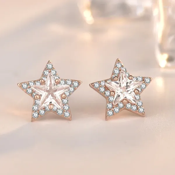 Correntes Liming S925 Sterling Silver Star Brincos Feminino Europeu Micro-incrustado Luz Luxo Personalizado Zircão Atacado