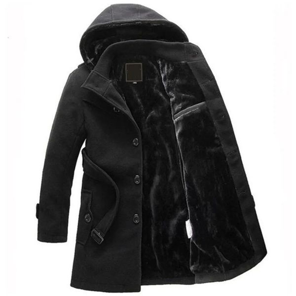 Misturas de lã masculina casaco de lã de inverno homens seções longas grossas casacos de lã quentes Mens jaqueta casual casaco masculino palto peacoat sobretudo 231020