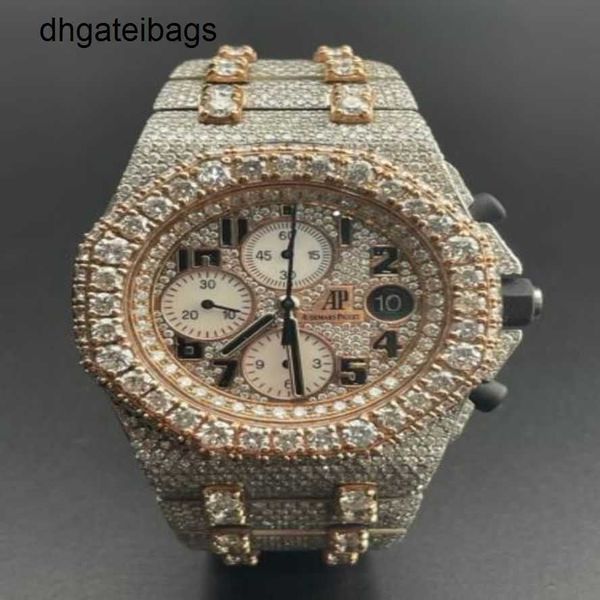 Orologio Audpi Abby Orologi Automatico Piglet Diamond Royal Oak Offshore Time Code Acciaio 21670st