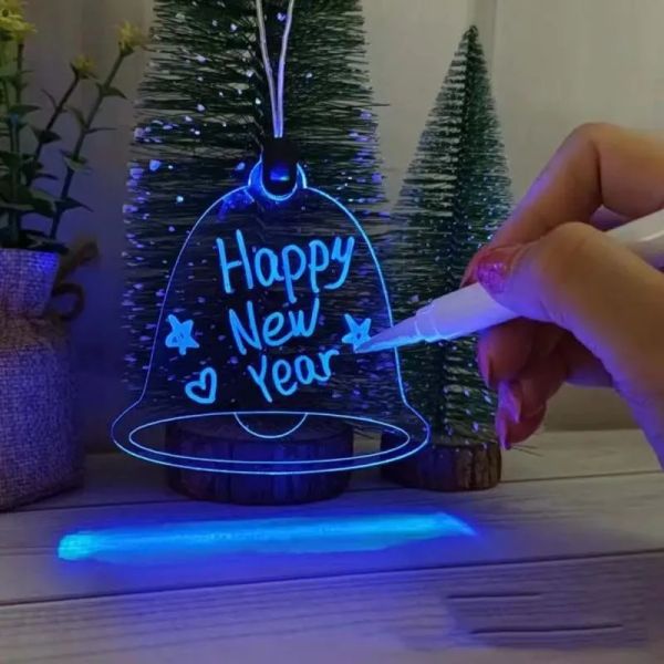 Acryl leuchtende Weihnachtsbaum-Hängedekorationen, bunte glitzernde, individuelle Weihnachtsornamente I1020