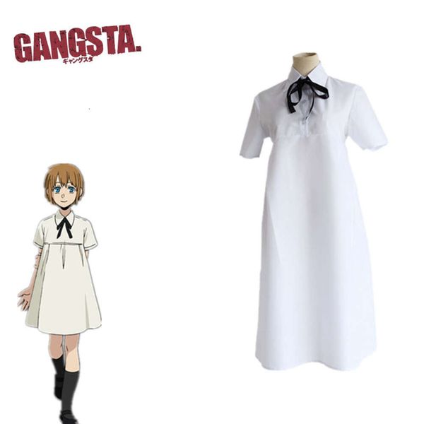 Косплей Gangsta Косплей Нина японского аниме нарядное белое платье полный комплект костюмы для женщин и взрослых Хэллоуин косплей