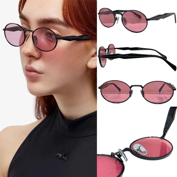 Sunclasses mit Padaa-Logo SPR65Z Ovaler Metallrahmen Designer Farbverlauf Elegante Lunettes de Soleil Acetat-Spiegelbeine für Herren und Damen mit Symbolmuster Urlaub