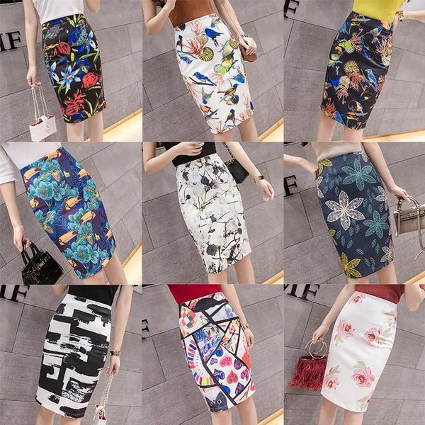 Röcke Magiray Floral Print Harajuku Elegante Bleistift Rock Frauen Split Bodycon Hohe Taille Koreanische Stil 2023 Sommer Weibliche Sexy C80