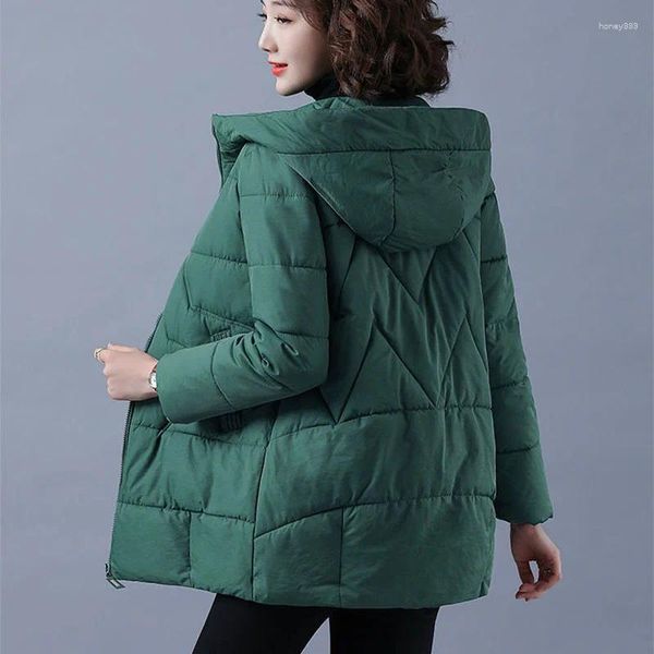 Parka invernale da donna Mujer Snow Thick Warm con cappuccio femminile Casual lungo imbottito in cotone giacche per cappotto coreano blu da donna grande giacca