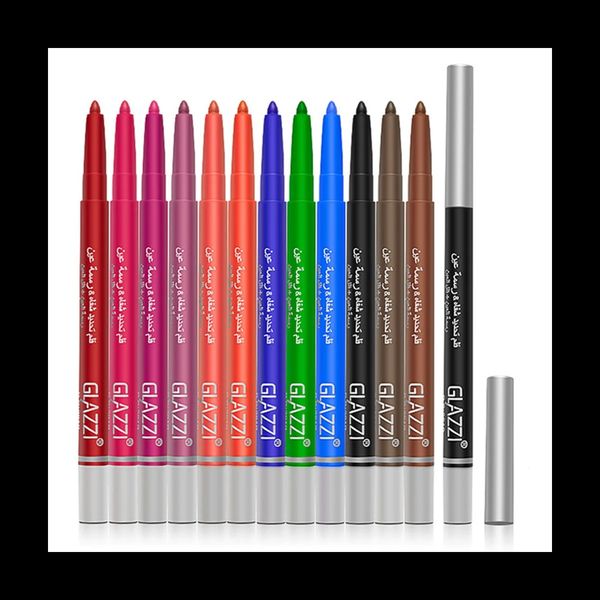 Lidschatten GLAZZI Wasserfester Regenbogen Matt Bunter flüssiger Eyeliner-Stift Weiß Rosa 12-Farben-Eyeliner-Stift Langlebige Kosmetik 231020