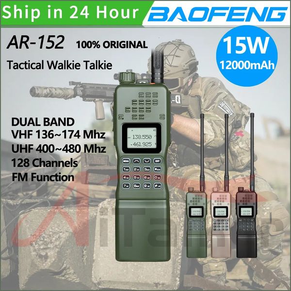 Рация Baofeng AR 152 VHF UHF Ham Radio 15 Вт Мощный аккумулятор 12000 мАч Портативная тактическая игра AN PRC 152 Двусторонняя 231019