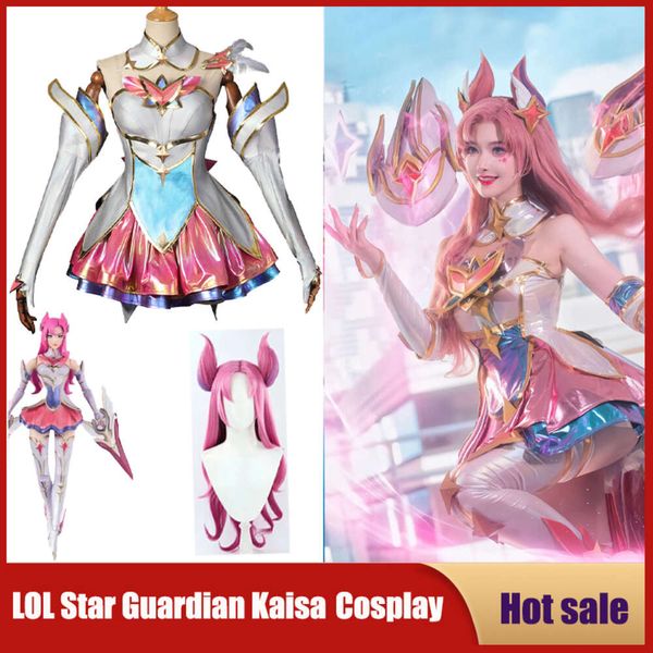 Cosplay Star Guardian Kaisa Cosplay League of Legends Kostüm Oyunu LOL AHRI KARAKTER COS WIG DOĞRAKLARI Kadınlar için Cadılar Bayramı Elbise