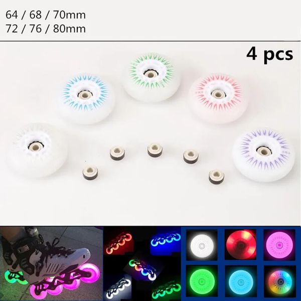 Pattini a rotelle in linea LED Flash Wheel 80mm 76mm 72mm 70mm 68mm 64mm per pattini in linea 90A per adulti Bambini SEBA RB Ruote a rulli 231019