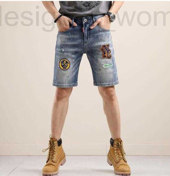 Herren Shorts Designer Sommer Jeans Paint Point Ripped Hi Street Luxurys Denim Mode Lässig Slim Fit Hip Hop Streetwear für Männer HBTF