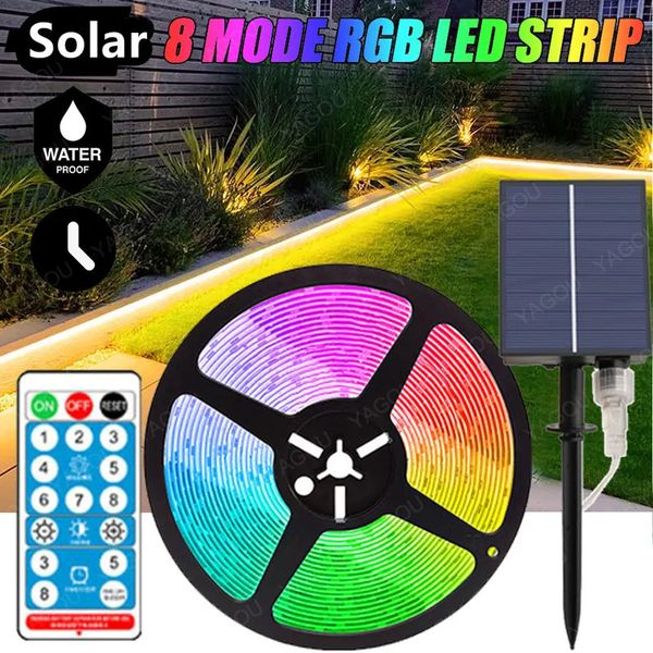 Outros suprimentos de festa de evento Luz de Natal Solar LED Strip Outdoor Waterproof Tape Ribbon String Lights Street Garland para Home Garden Decoração 231019