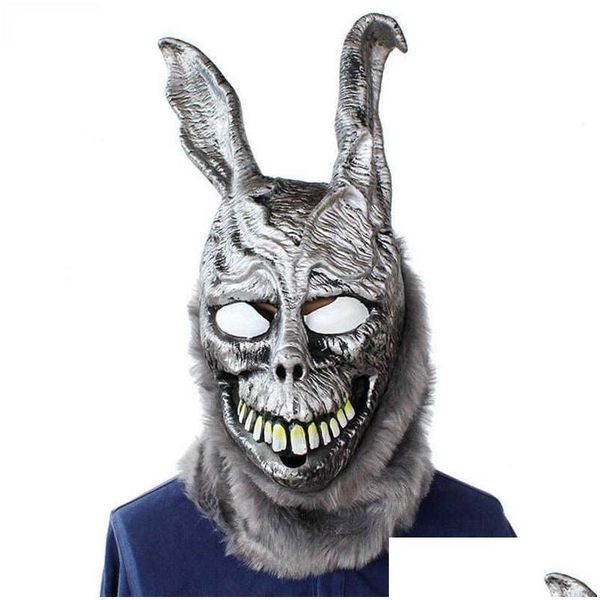 Máscaras de festa Máscaras de festa Animal dos desenhos animados Coelho Máscara Donnie Darko Frank O Coelho Traje Cosplay Halloween Maks Suprimentos T220927 Home G Dh9Vz