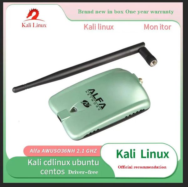 Localizadores de Wi Fi Ralink 3070L Chipset 2000mW Placa de rede sem fio de alta potência Adaptador USB de 150Mbps com antena de 5db ALFA AWUS036NH 231019