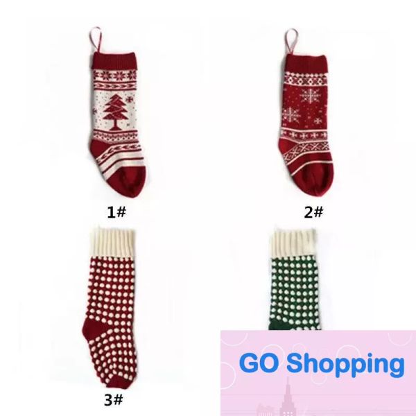 Personalisierte hochwertige gestrickte Weihnachtsstrümpfe, Geschenktüten, gestrickte Dekorationen, Weihnachtssocken, große dekorative Socken im Großhandel