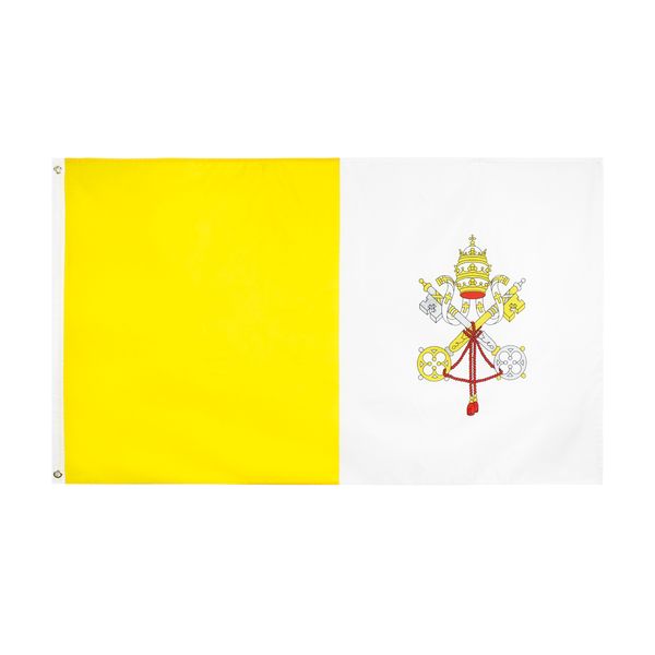 3x5Fts 90x150cm Bandiere nazionali della Città del Vaticano Bandiere dello Stato della Città del Vaticano Banner in poliestere per la decorazione di interni ed esterni Commercio all'ingrosso diretto in fabbrica