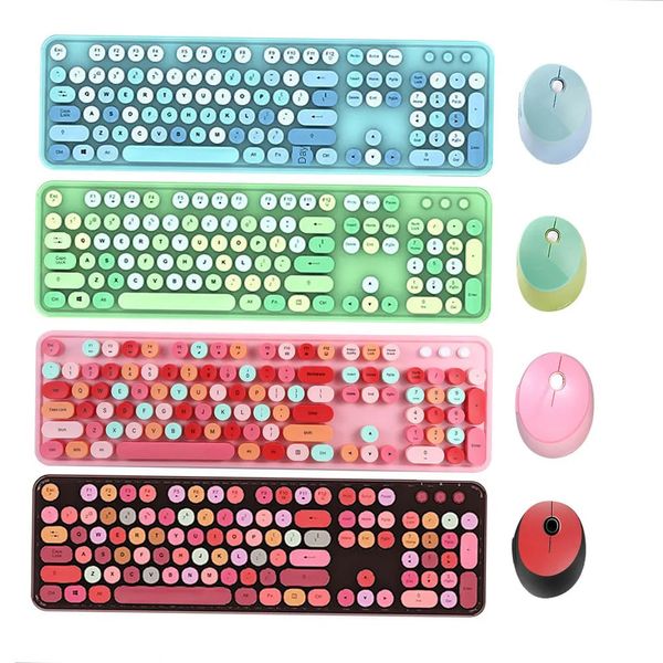 Combo tastiera e mouse Mofii Sweet Combo Colore misto 2 4G Set wireless Sospensione circolare Copritasto per PC portatile 231019