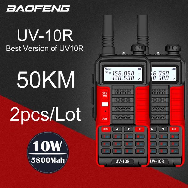 Walkie Talkie 2023 Baofeneng Professional UV 10R 10km 128 Kanallar VHF UHF Çift Bant İki Yol CB HAM RADYO UV10R 2 PCS 231019