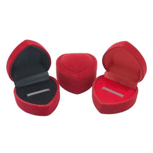 Organizador de joias 4 8cm 4 8cm, caixa de anel de veludo vermelho, caixas fofas, pequena caixa de presente para anéis, brincos, colar pendente inteiro p277d