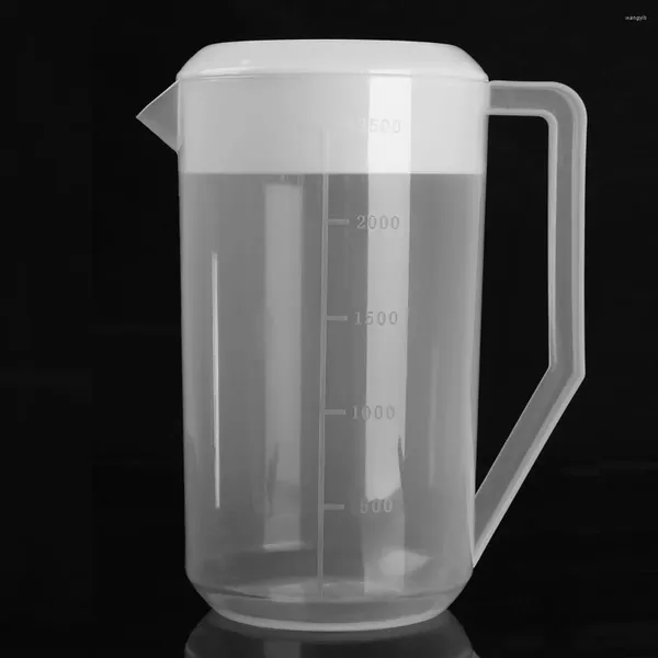 Su Şişeleri 2500ml Kettle Çevre Dostu Plastik Ölçüm Sürahi Anti Sıçrama Sızdırmaz Sıvı Çay Suyu Kapaklı Soğuk Sürahi