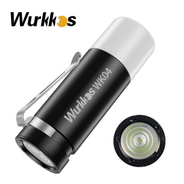 Taschenlampen Taschenlampen Wurkkos WK04 Mini-Taschenlampe, wiederaufladbare USB-C-Taschenlampe, Aluminiumlegierung mit Laterne, 90 CRI, weißes rotes LED-Licht, IP68, Wandern, Camping, 231018