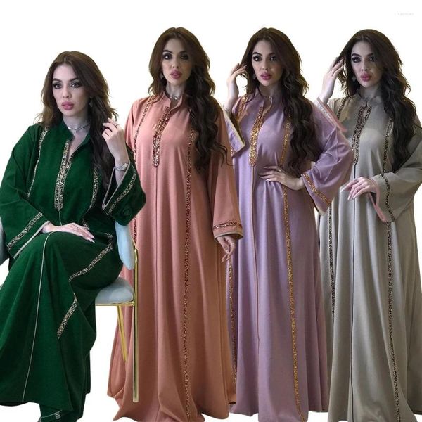 Ethnische Kleidung Muslim Abaya Maxikleid Jalabiya African Dashiki Vestido Cardigan Kimono Lange Robe Kleider Jubah Naher Osten Ramadan Araber