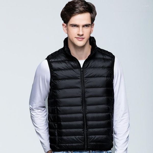 Piumini da uomo primavera autunno gilet giacche piumini leggeri ripiegabili senza maniche