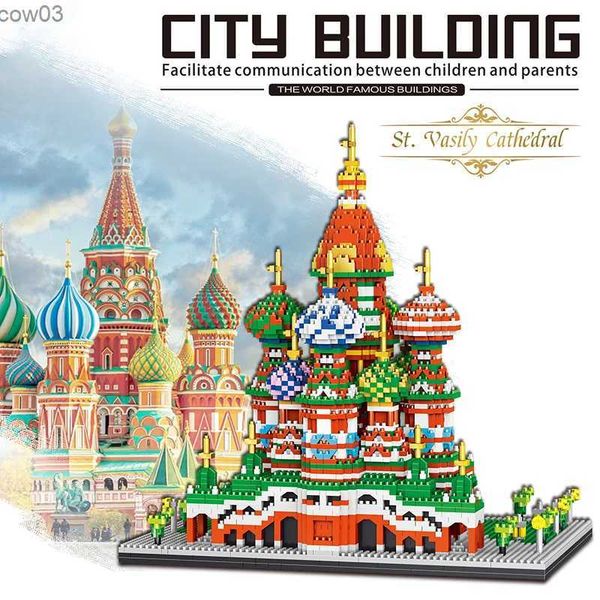 Blocks Große Stadt Gebäude 3D-Modell Baustein Stadt Street View Basilikum DIY Baustein Montage Spielzeug Geschenkbox 4872 Stück R231020