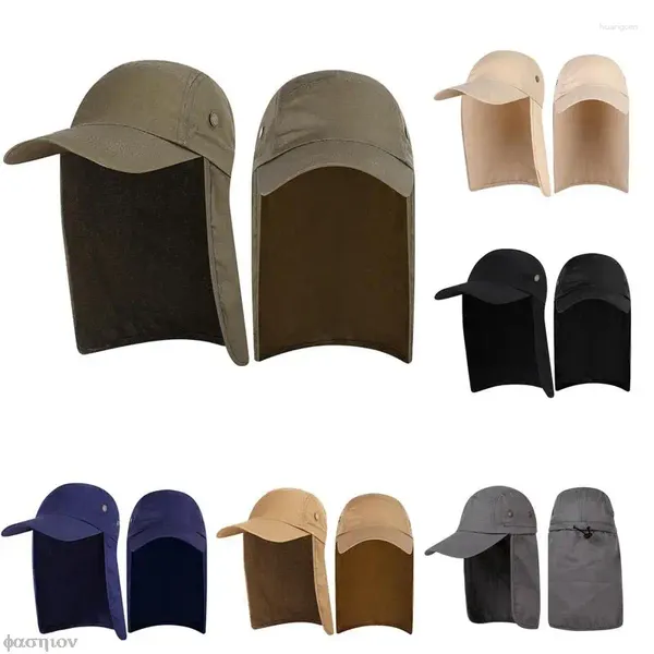 Berretti Cappello da pesca unisex Cappello con visiera parasole Protezione UPF esterna con patta rimovibile per il collo dell'orecchio per l'escursionismo Campeggio semplice