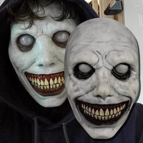 Parti Malzemeleri Ürpertici Cadılar Bayramı Maskesi Gülümseyen Şeytanlar Korku Yüz Maskeleri Kötü Cosplay Kostümleri Tatil Dekorasyon Festivali Hediyeleri