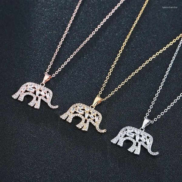 Hanger Kettingen Dame Olifant Mode Cartoon Sleutelbeen Ketting Hoge Kwaliteit Zirkoon Party Afstudeercadeau Accessoires