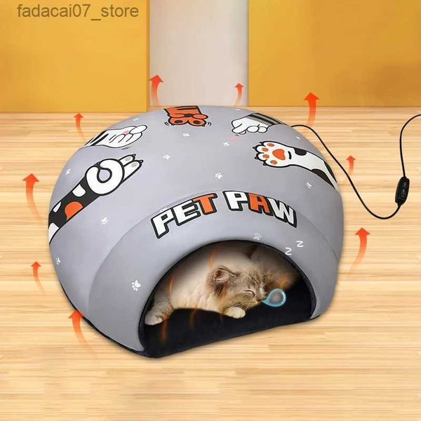 Letti per gatti Mobili per animali domestici Lettino riscaldante USB Tappetino caldo invernale Coperta per cani Sacco a pelo elettrico Temperatura regolabile Riscaldatore per cuccioli con temporizzazione YQ231020