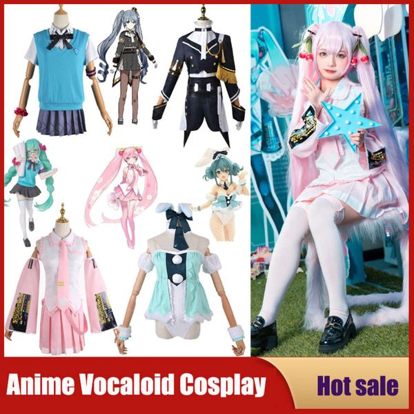 Cosplay anime vocaloid miku cosplay sexy feminino rpg japão midi vestido iniciante futuro traje festa de halloween bonito peruca uniformes