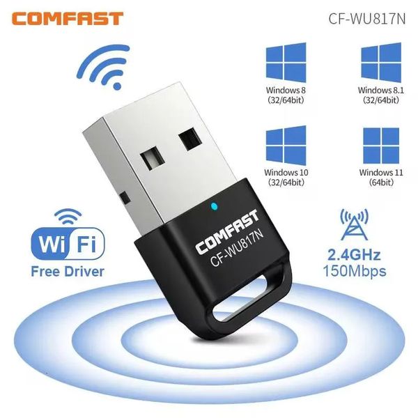 WI FI Finders 150Mbps MT7603U RTL8188 Kablosuz Ağ LAN KARTI USB WiFi Adaptör LAN Alıcı PC Win için Dongle Anten Anteni 7 8 10 11 231019