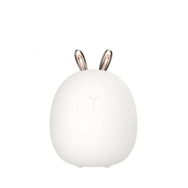 Lâmpadas Shades Deer Rabbit LED Night Light Soft Silicone Dimmable Night Light USB recarregável para crianças Baby Gift Bedside Bedroom Night Lamp D 231019