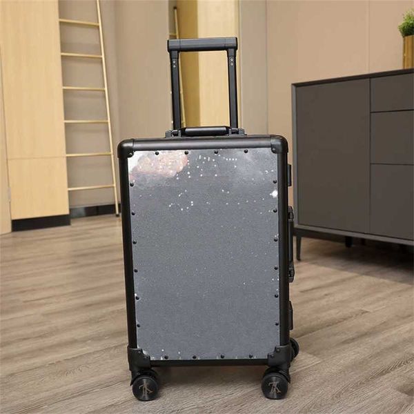 Venda Mala Designer Lage Com Rodas Mulheres Clássica Impressão Valise Mala De Alumínio Moda Saco De Viagem Homens De Alta Qualidade 4-Rollen Trolley Box Bags 230902 14 S