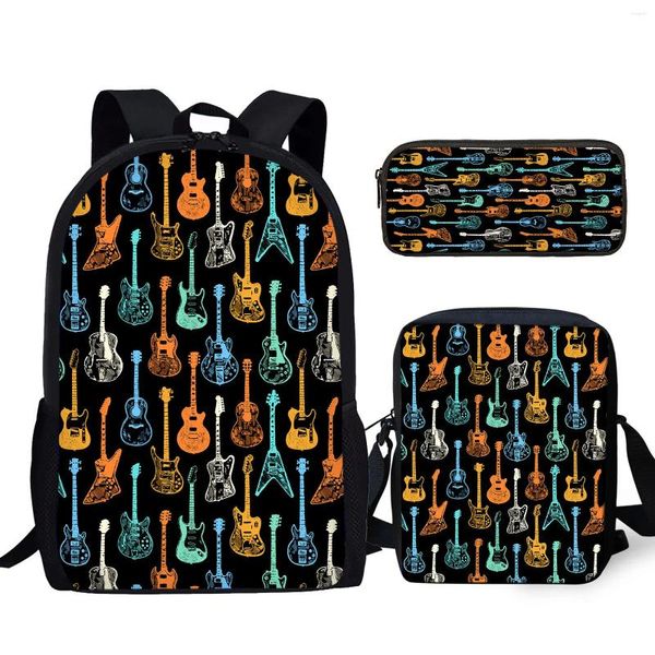 Zaino YIKELUO Chitarra/Yukriri/violino Stampato Moda Gioventù Durevole Borsa a tracolla Regalo per gli appassionati di musica Astuccio nero