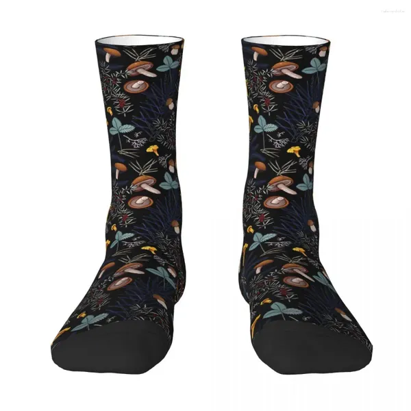 Herrensocken Dark Wild Forest Mushrooms Socke Herren Damen Polyesterstrümpfe anpassbar Hip Hop