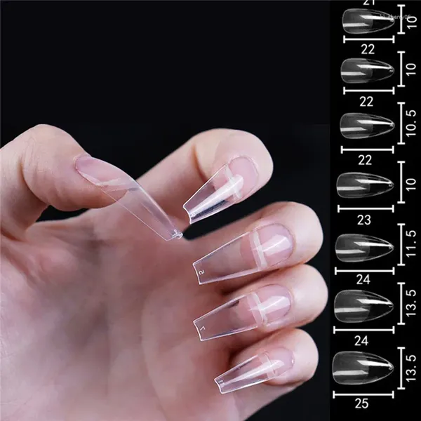 Unghie finte Toppe finte trasparenti con copertura completa Testa quadrata Accessori per manicure staccabili Estensione gel