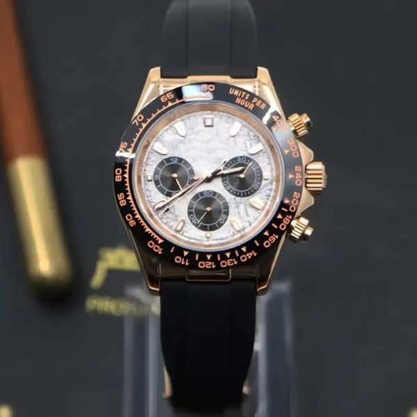 AAA+ Lüks Otomatik Bilek Saati Erkekler İçin Windup Saati 41mm Katlanır Sarı Altın Su Geçirmez Analog Analog Kronç Kartı Mekanik Kol saati T431