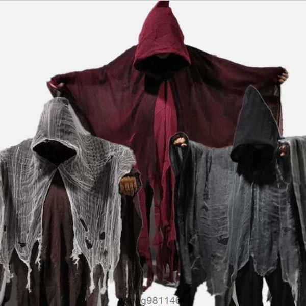 Acessórios de traje capa de halloween cos adulto crianças zumbi terno crânio cabeça manto prop terror fantasma caminho cauda de fadas cosplay batman