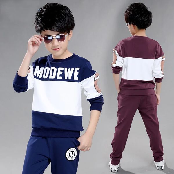 Set di abbigliamento Abbigliamento per bambini Tute sportive Abbigliamento per ragazzo Tute Set inverno Autunno divisa maglietta felpe con cappuccio pantaloni 5 6 7 8 9 10 11 12 Anno 231020