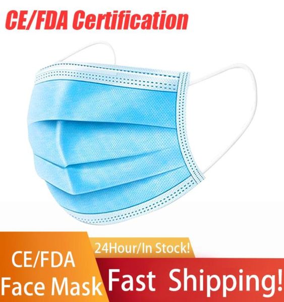 Disponibile Maschera facciale monouso 50 pezzi Protezione a 3 strati e salute personale con Earloop Bocca sanitaria6680658