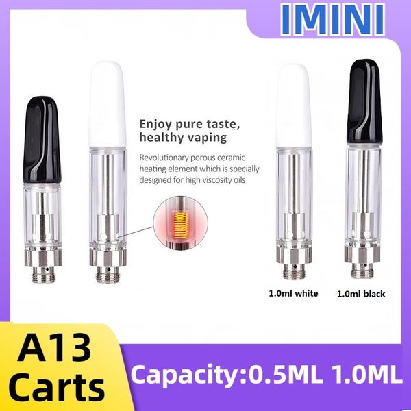 Vendita calda A13 Carrelli vapori bulbo Pyrex grasso cartuccia usa e getta 0,5 ml da 1,0 ml di atomizzatore di olio vaporizza