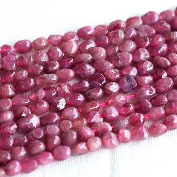 Rabatt Hohe Qualität Natürliche Echte Rosa Turmalin Nugget Lose Perlen Form 5-6mm Fit Schmuck 03683295E