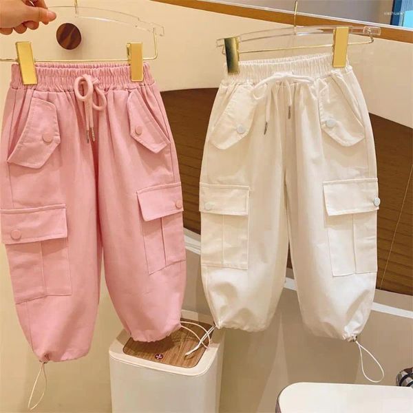 Pantaloni Pantaloni per bambini 2023 Tute sportive larghe stile coreano alla moda Primavera e autunno Ragazze Casual semplici