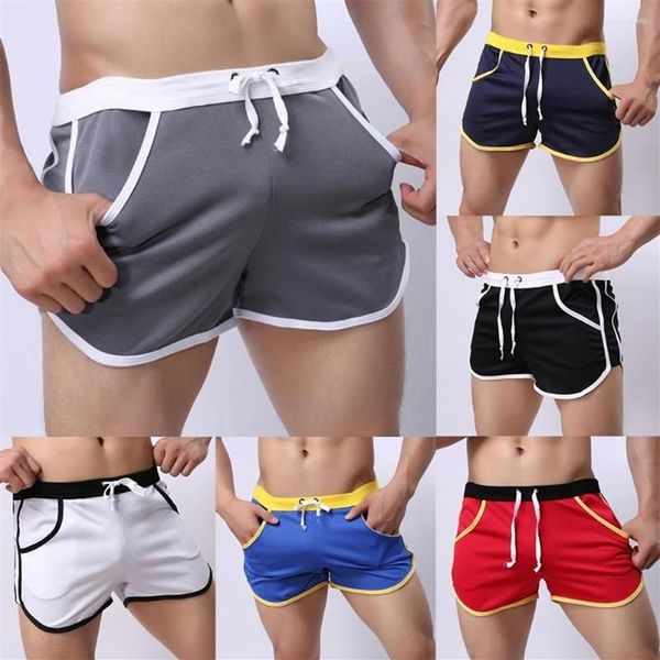 Cuecas dos homens esportes treinamento musculação shorts treino fitness correndo calças de ginásio respirável boxers briefs M-2XL243B