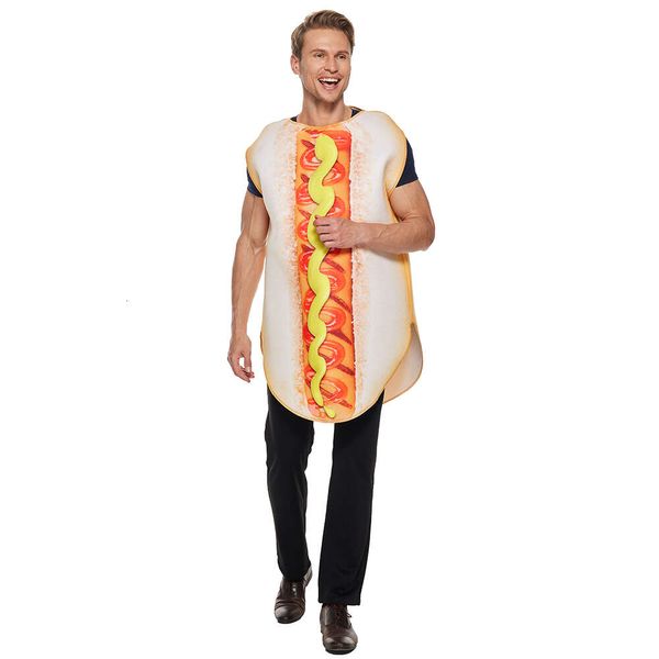 Cosplay Eraspooky 2022 Lustiges Hot Dog Kostüm für Erwachsene Halloween Essen Kostüme Unisex Schwamm Jumpsuits Purim Karneval Party Fancy Dresscosplay