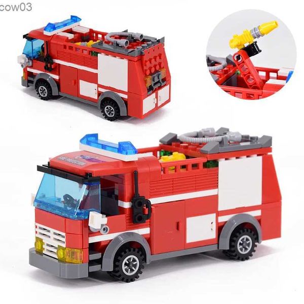 Конструкторы Новый город пожаротушения грузовик автомобиль строительные блоки игрушки собрать DIY детские игрушки рождественские подарки R231020