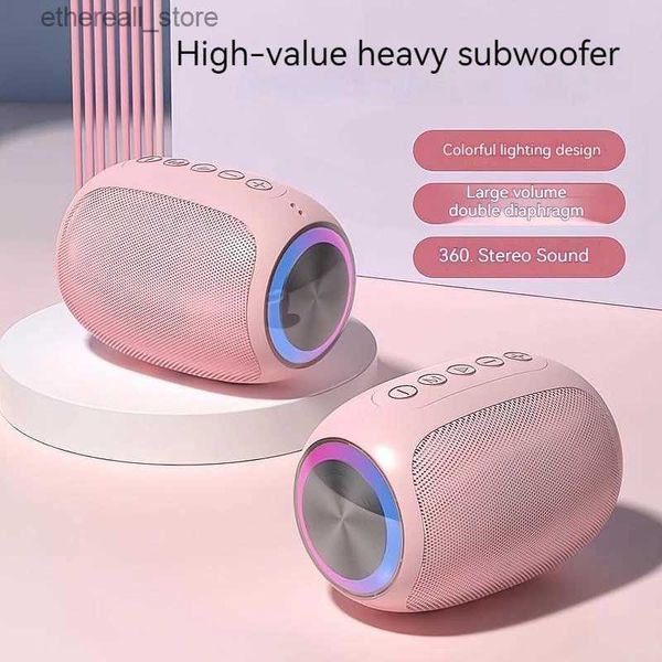 Alto-falantes de telefone celular portátil Bluetooth Speaker Subwoofer Outdoor Wireless Coluna Caixa de alto-falante Suporte TF Cartão Estéreo Desktop Computador Alto Cartão Áudio Q231021