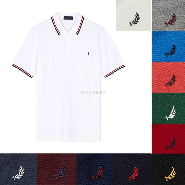 a1 Moda-Men Clássico Fred Polo Camisa Inglaterra Perry Algodão Manga Curta NOVO Chegou Verão Tênis Algodão Polos Branco Preto vestido formal EQH5